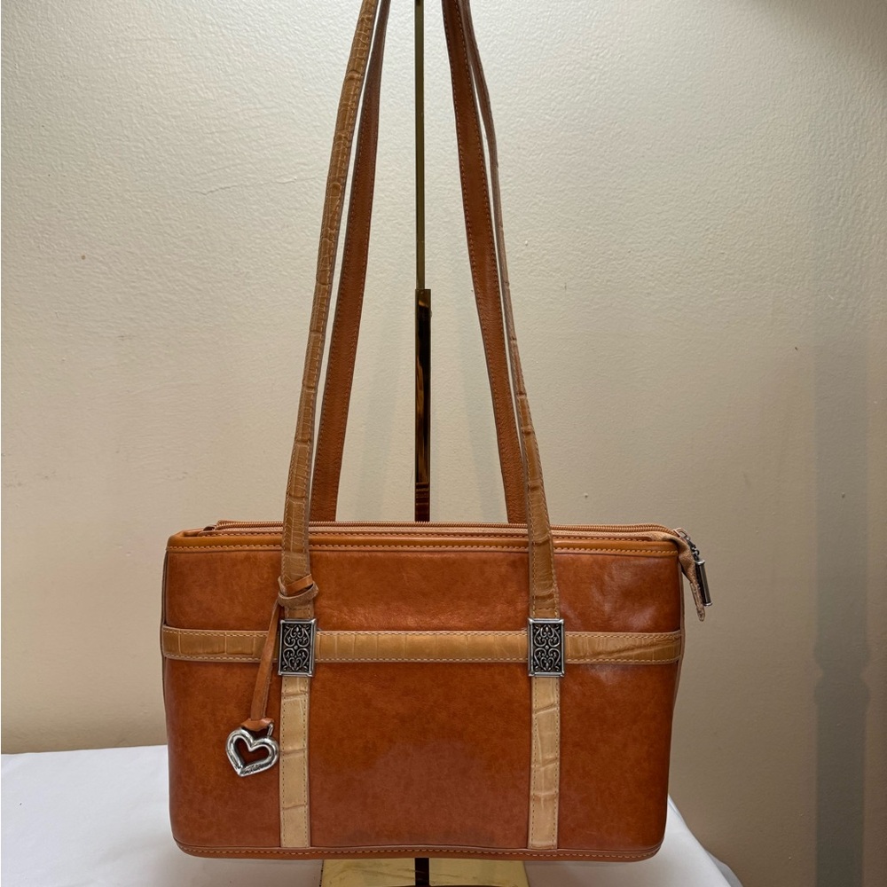 Vintage Tan Leather Brighton Shoulder Bag ~ Brighton Bucket Bag with storage bag
